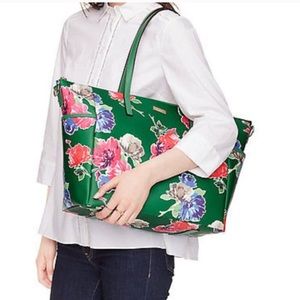 Kate Spade New York Grant Street Green Floral Tote